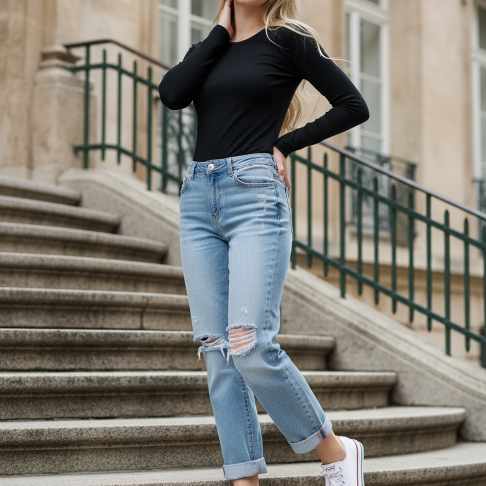 Kensie Light Blue Boyfriend Jeans
